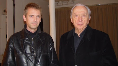 Klaus Guingand and Pierre Soulages- 2005 - Paris - France Pierre Soulages studio