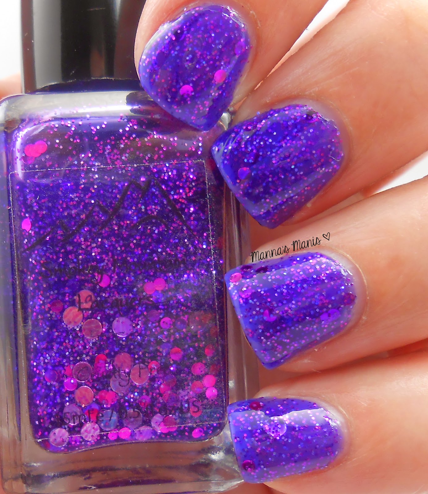 smokey mountain lacquers purple iris, a purple jelly nail polish