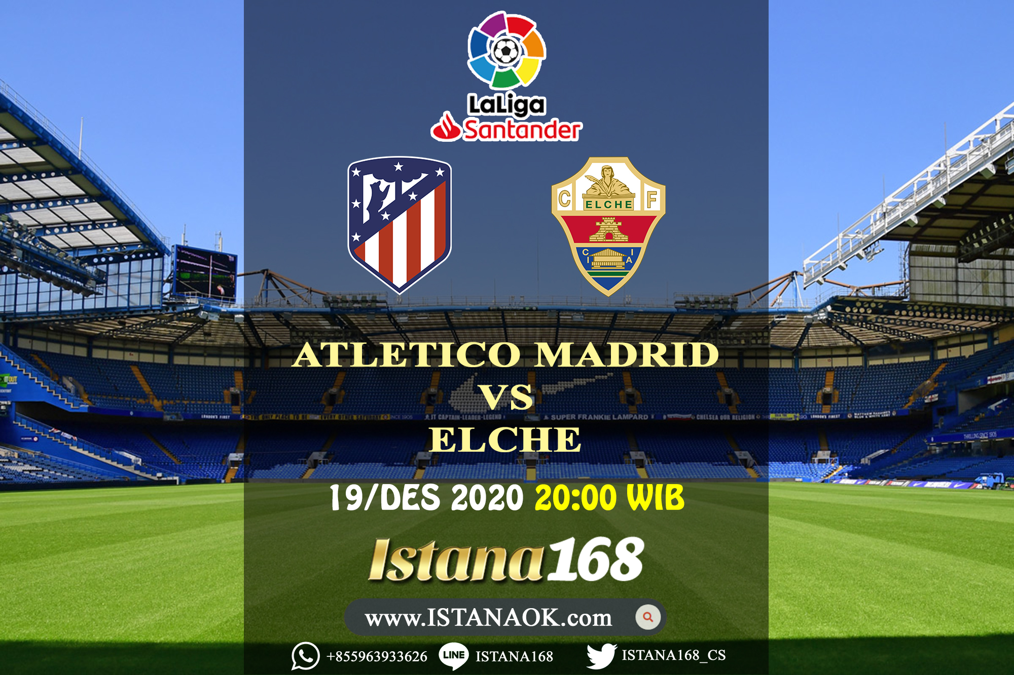 Prediksi Bola Akurat Istana168 Atletico Madrid vs Elche 19 Desember 2020