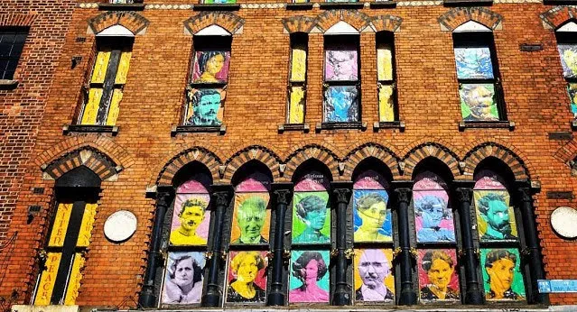 One Day Dublin Itinerary: Irish freedom fighters portrayed in a window in Temple Bar