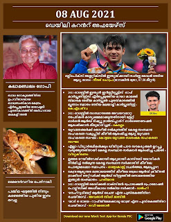 Daily Malayalam Current Affairs 08 Aug 2021