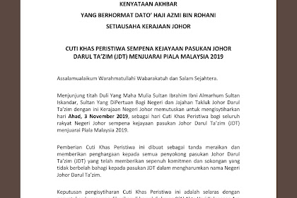johor cuti piala malaysia 2019