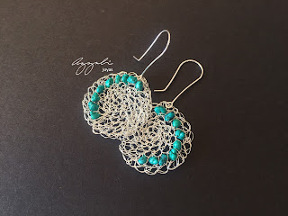 aros de plata aretes de crochet