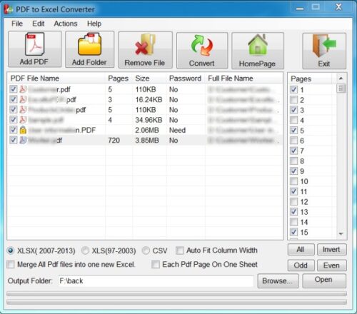 Software gratuito de conversión de PDF a Excel por lotes