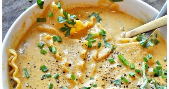 Vegan White Lasagna Soup - healthy recipes with chicken