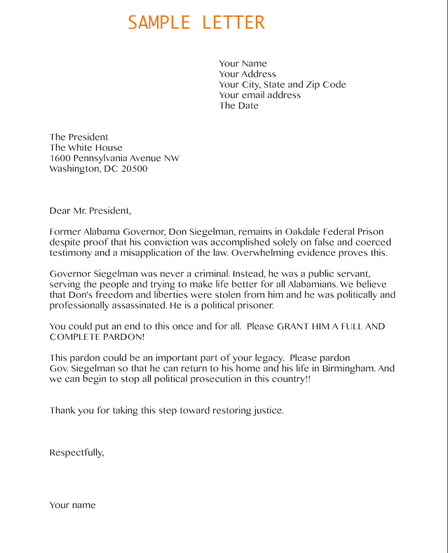 Formal Letter Format To President - Formal Letters