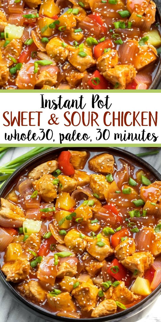 instant pot sweet and sour chicken vegan recipe meal prep
