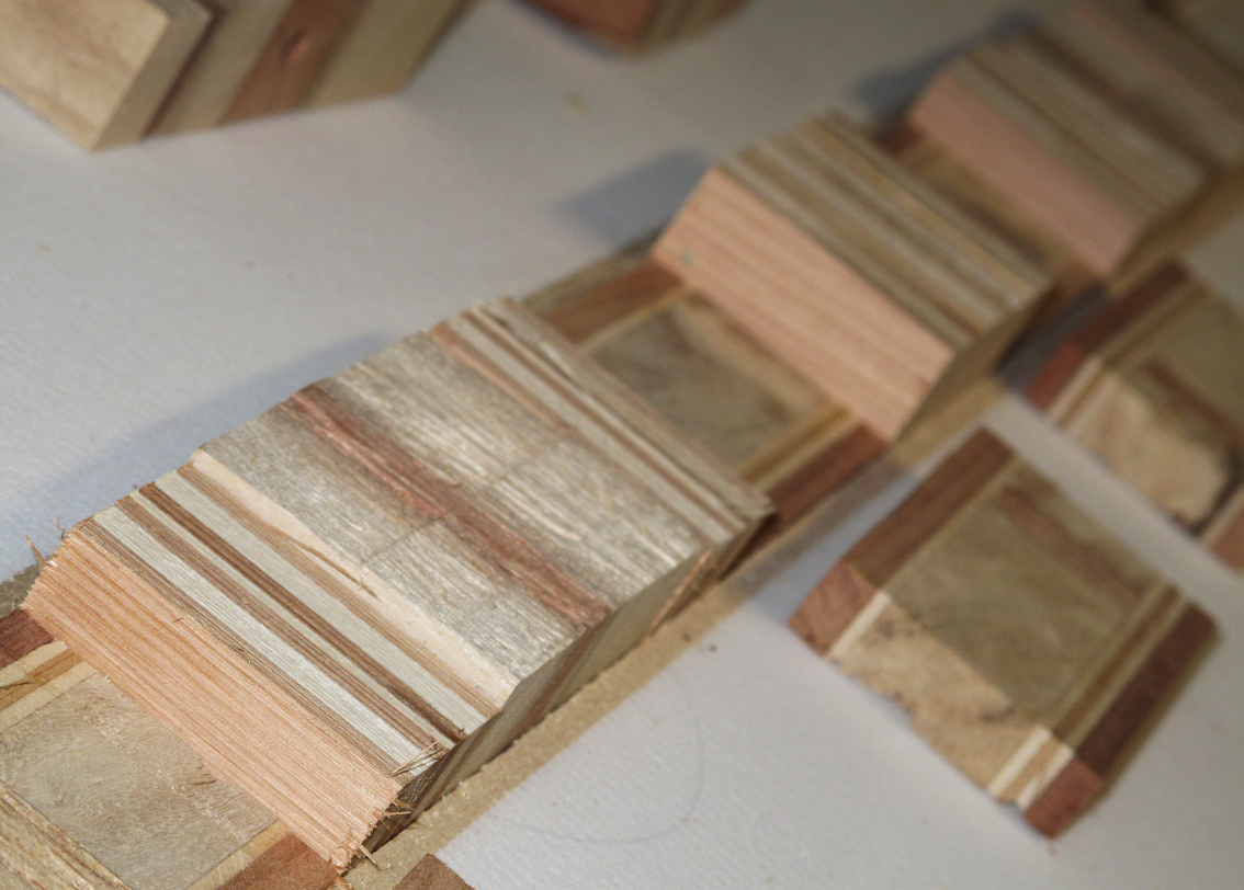 fish and log: wooden inlay