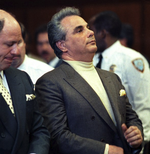 John Gotti in one of his 1980s trials with attorney Bruce Cutler