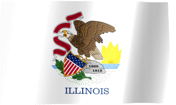 The waving flag of Illinois (Animated GIF)