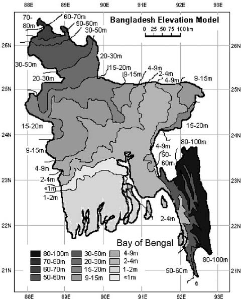 Contour Map of Bangladesh