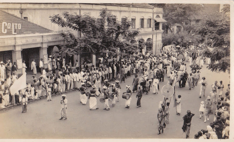 Procession on a Street with Musicians and Elephants - Date Unknown