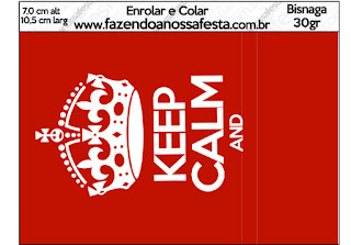 Keep Calm: Etiquetas para Candy Bar para Imprimir Gratis.