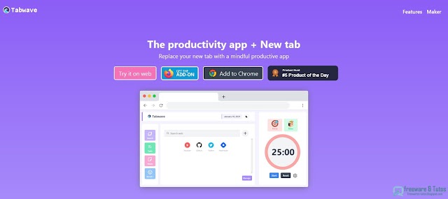 Tabwave : une application de productivité pour remplacer le nouvel onglet de votre navigateur