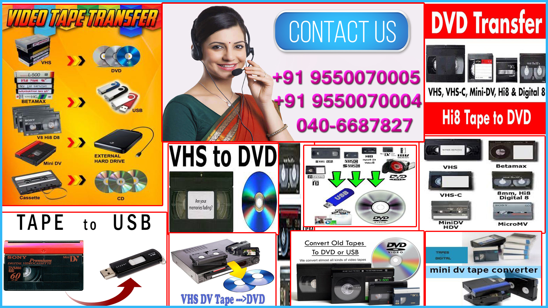 VCR VHS Cassette to DVD Conversion,HI8 VCR VHS Cassette DVD,VIDEO