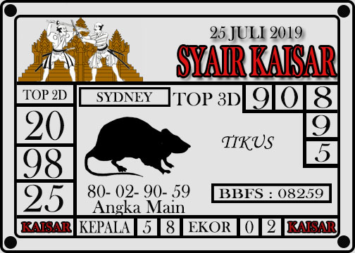 PREDIKSI SYDNEY TANGGAL 24072020 SYAIR KAISAR