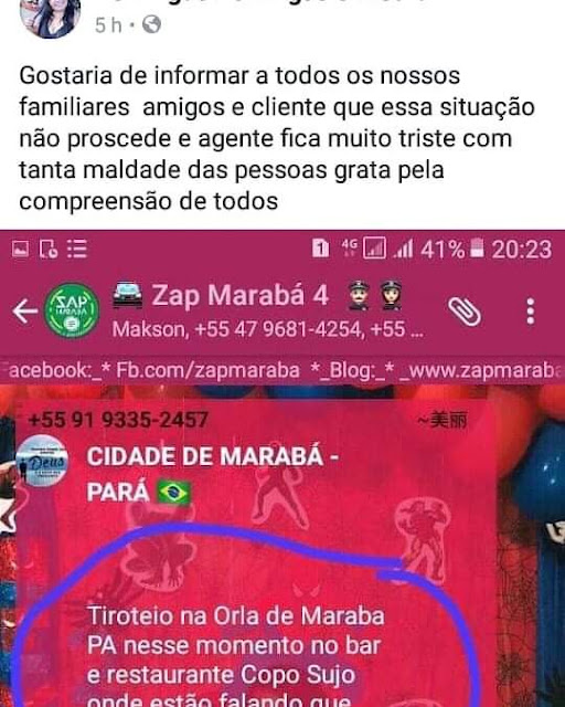 Informações sobre o ocorrido ontem na orla de Marabá