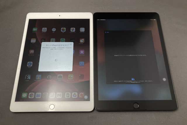 iPad 表面 左:第7世代 右:第9世代