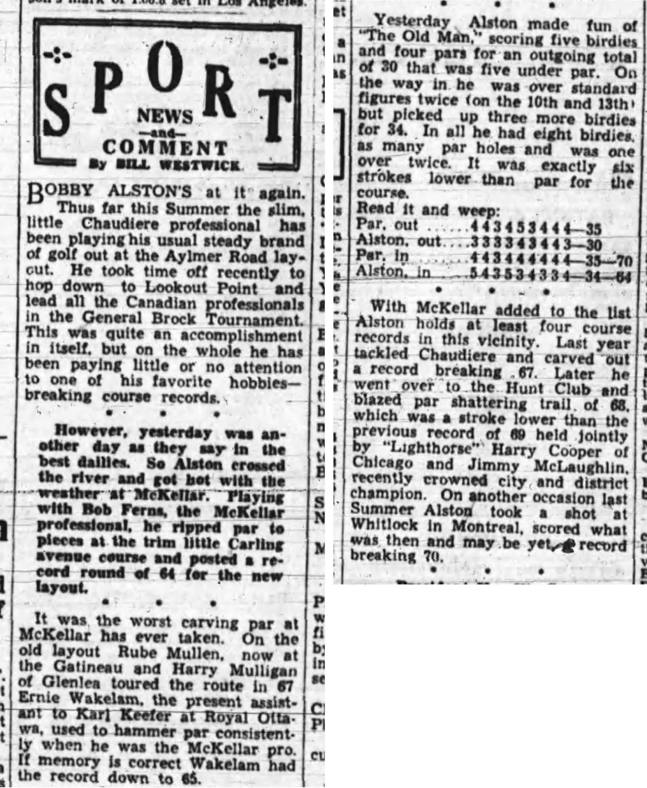 The Kitchissippi Museum The McKellar Golf Course Part Four (The Hall of Fame)