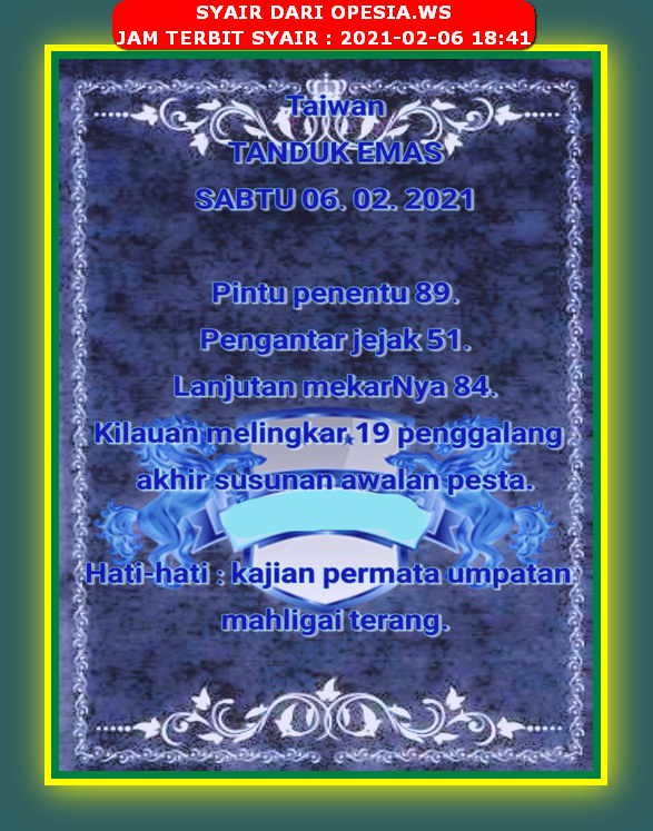 Kode Syair Hongkong Sabtu 6 Februari 2021 - Kumpulan Syair Toto