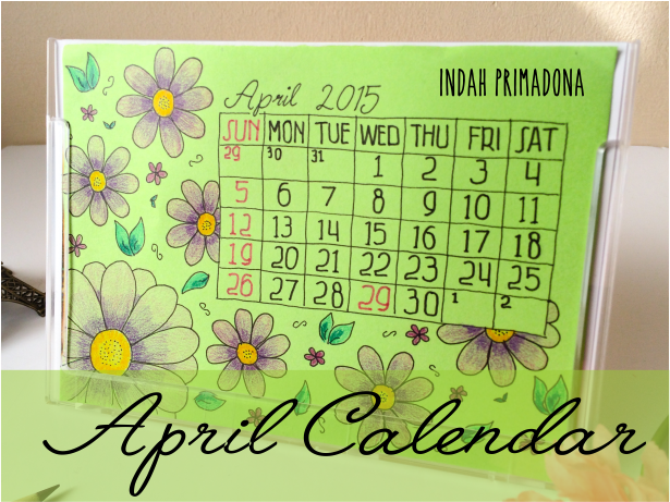 april calendar, april, diy calendar, buat kalender
