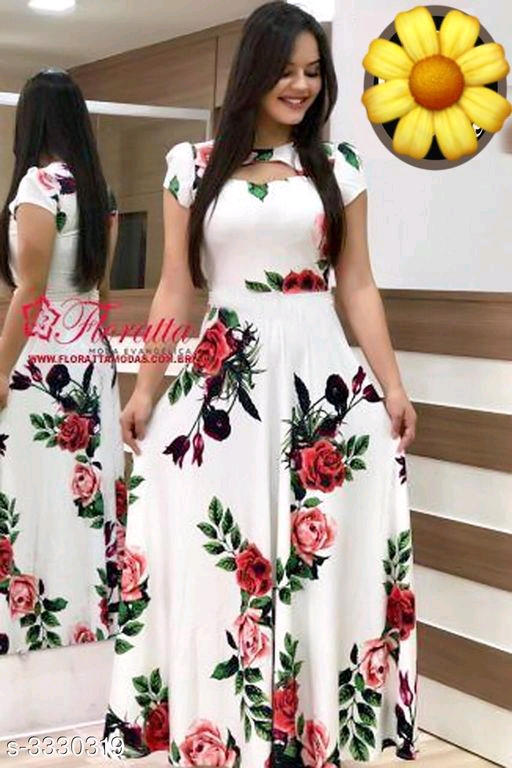 Gown: Gown : crepe ₹580/- free COD WhatsApp +919730930485