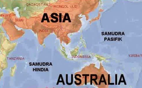 Letak indonesia secara geografis diantara dua benua