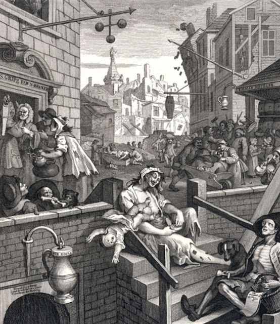 Переулок джина (Gin Lane), Уильям Хогарт, 1751 г.