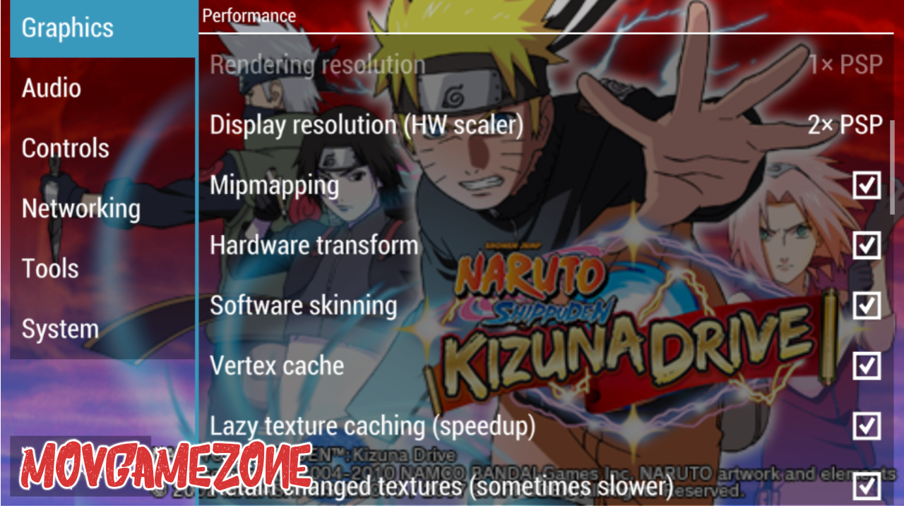 Best PPSSPP Setting Of Naruto Shippuden Kizuna Drive Gold v.1.2.2