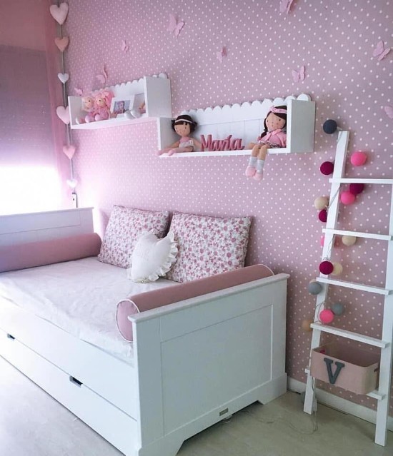 dekorasi kamar anak warna pink pastel