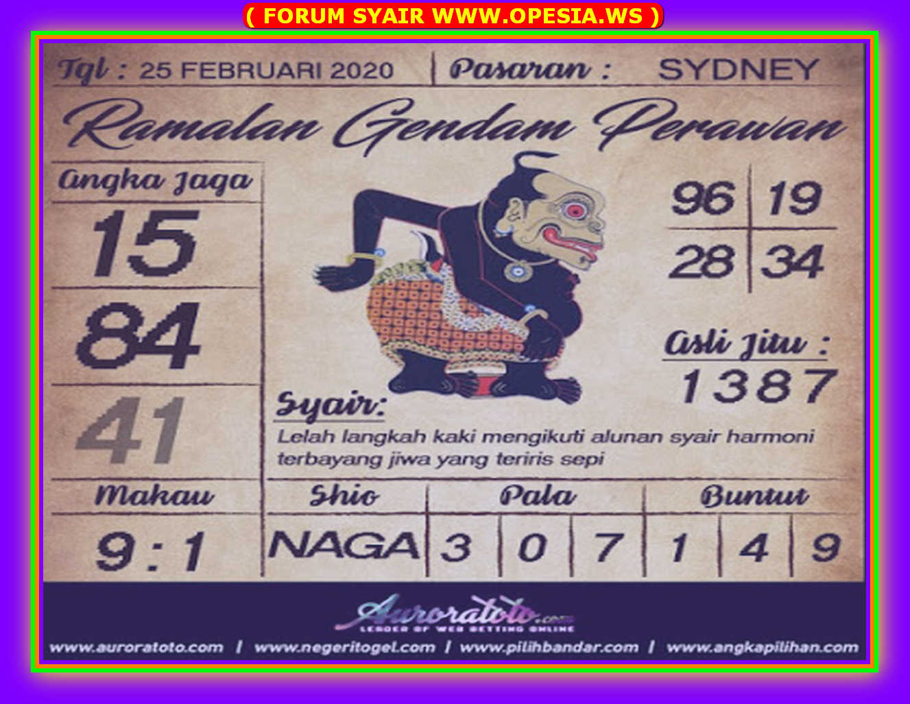 1 New Message Kode Syair Sydney 25 Februari 2020 Forum Syair Togel Hongkong Singapura Sydney