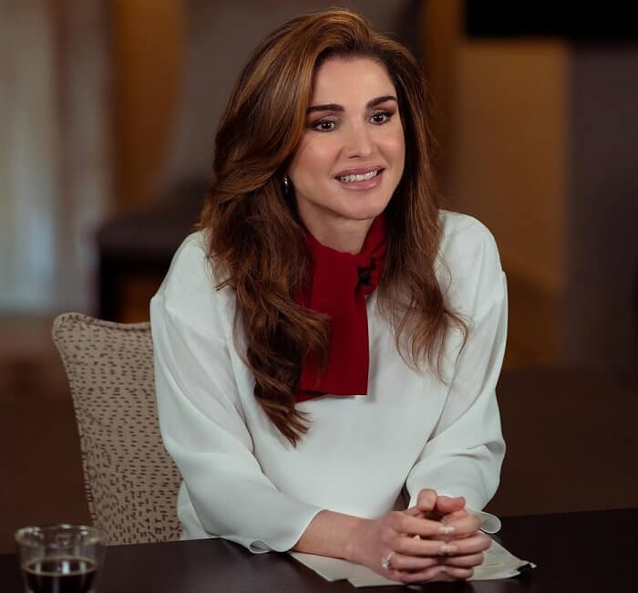 Queen Rania wore a colour-block blouse and black trousers from Marni. Health, economic, and education crises fuel further inequality