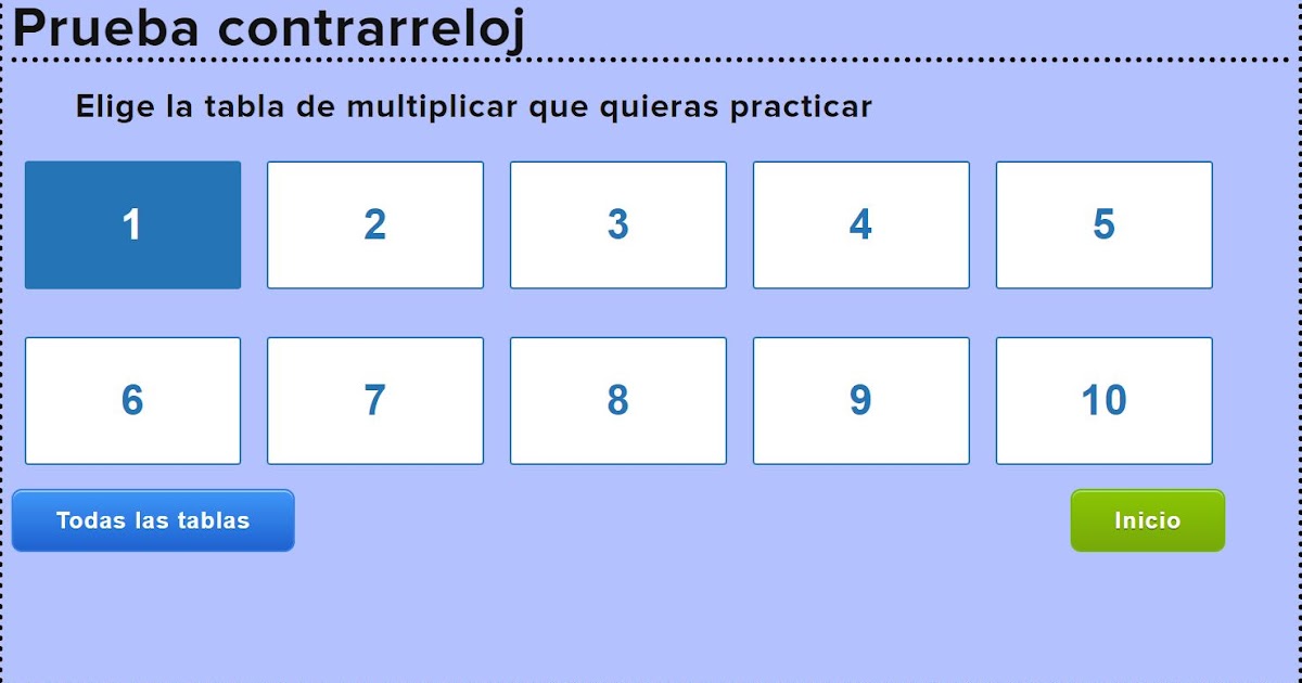Salesianos Cádiz 3º Prueba Contrarreloj TABLAS de MULTIPLICAR