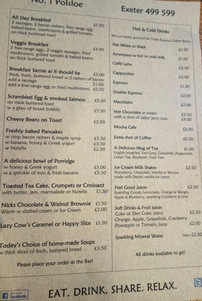 Breakfast at No. 1 Polsloe Slow Food On Campus Exeter