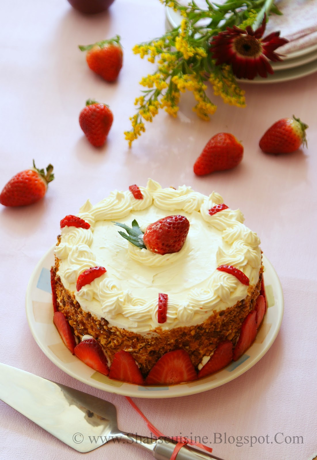 Shab's Cuisine Strawberry Cream Gateaux