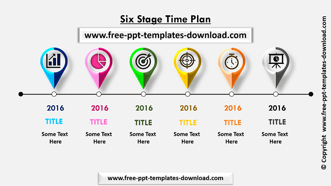 Six Stage Beautiful Time Plan Template | Free PowerPoint Slide Download