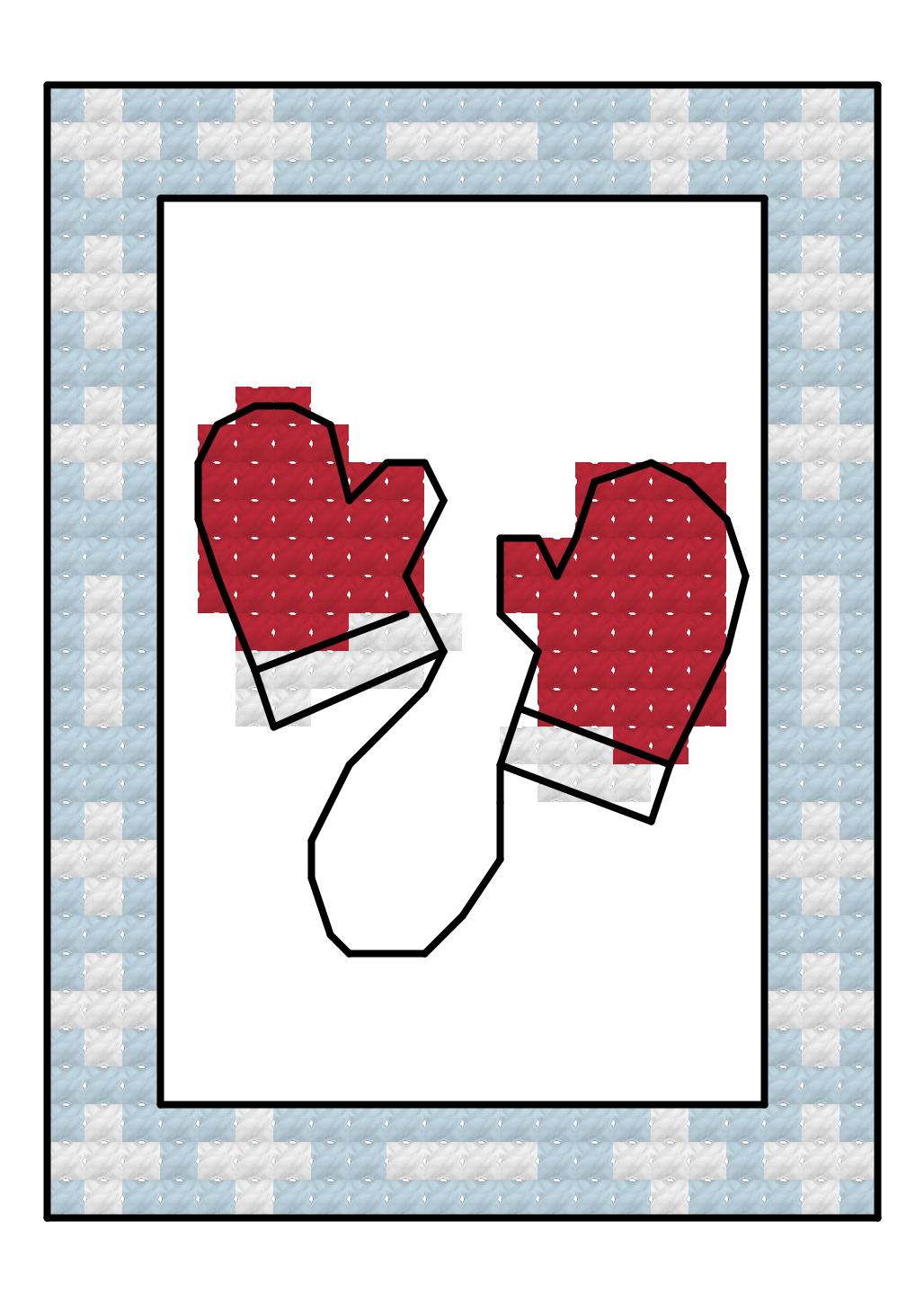 Free Mittens Advent Calendar cross stitch pattern Craft with Cartwright
