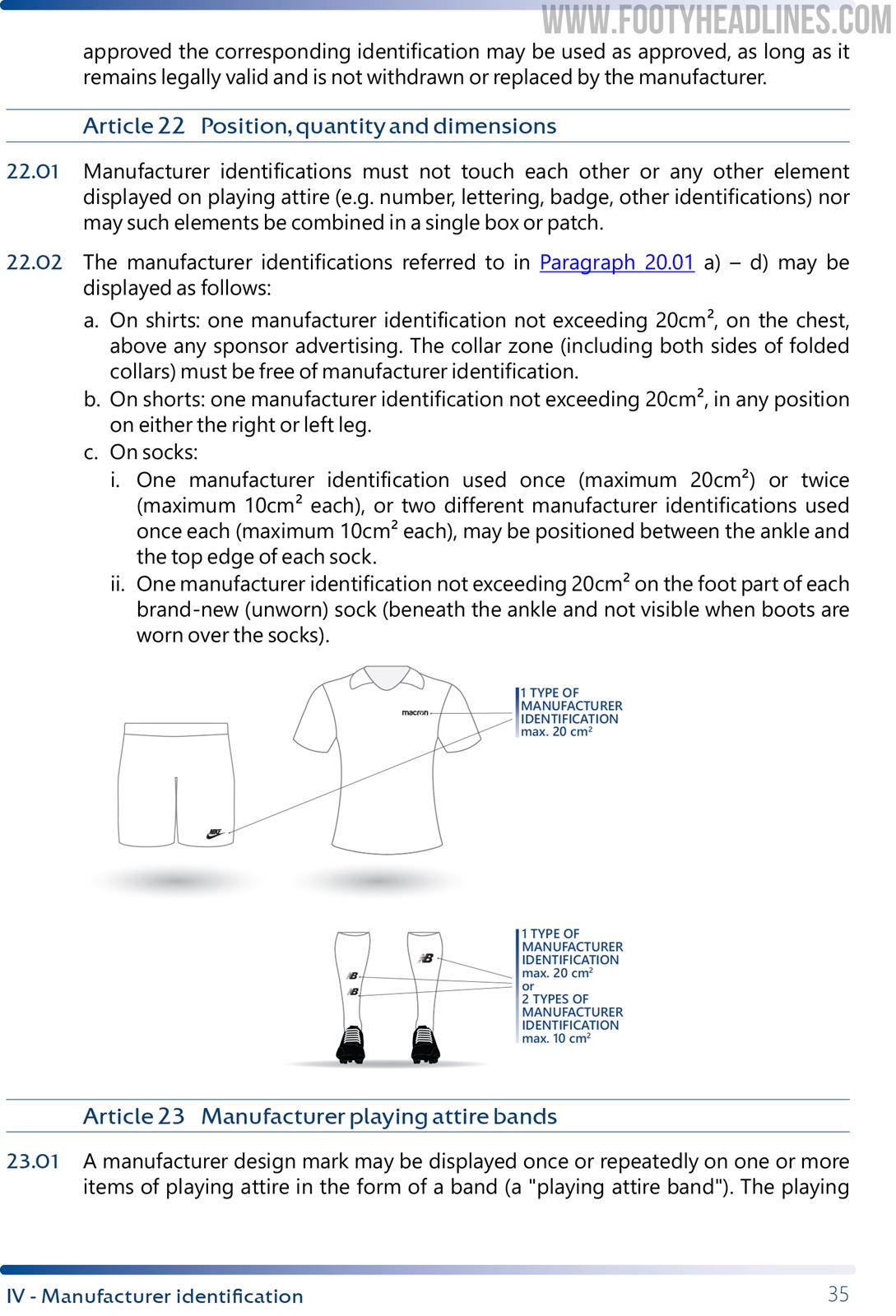 20212024 UEFA Equipment Regulations Released Footy Headlines