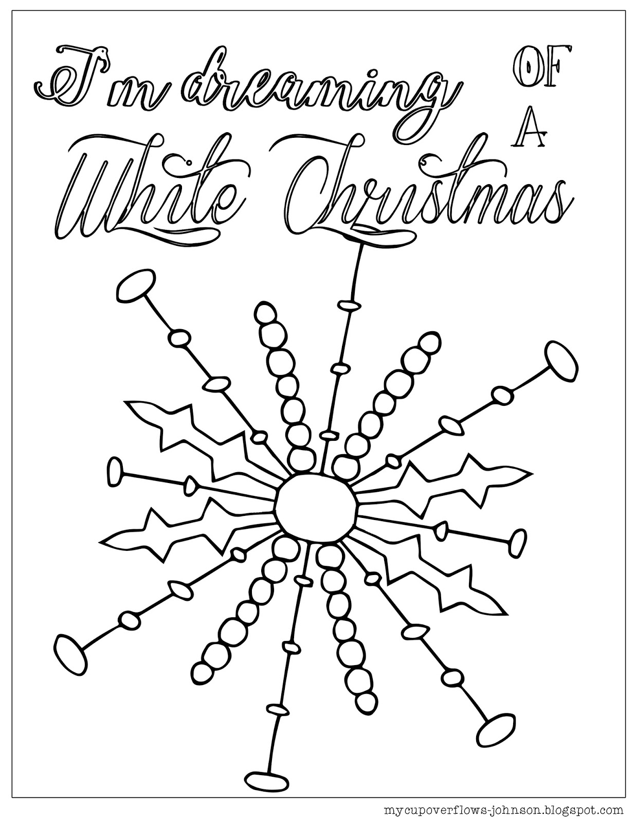 My Cup Overflows Christmas Coloring Pages