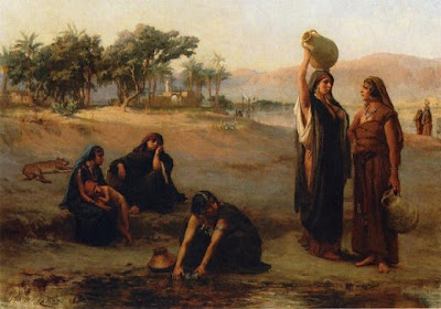 Mujeres lavando en el Río