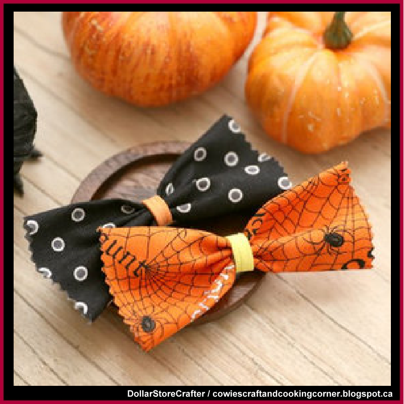 Dollar Store Crafter DIY Halloween Hair Bows From Fabric Scraps