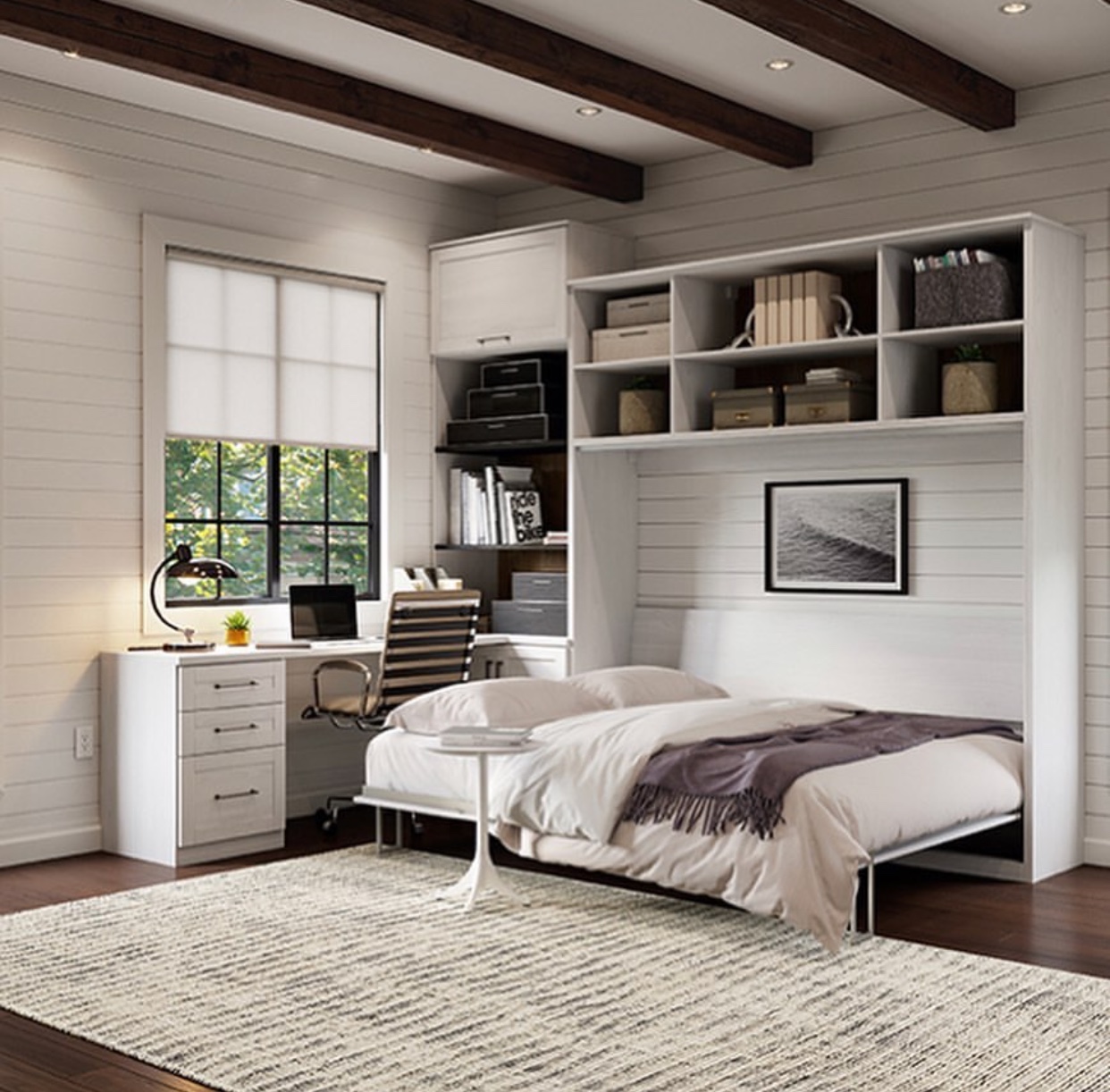 Content in a Cottage Home Office with Murphy Bed AWESOME!