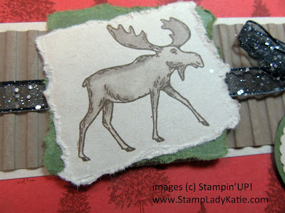 Rustic country Christmas Card using Stampin'UP!'s Merry Moose stamp set