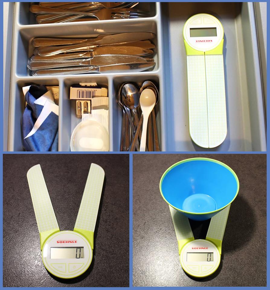 Soehnle Genio White Küchenwaage - Zusammenklappbar Mit 5kg Tragkraft