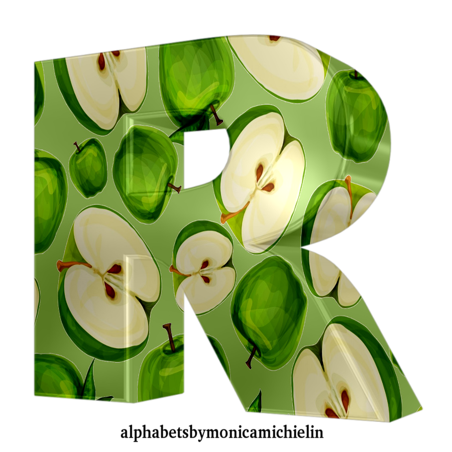 M. Michielin Alphabets: GREEN APPLE TEXTURE ALPHABET AND ICONS PNG ...