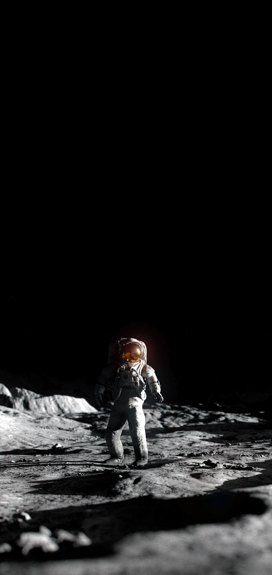 Amoled wallpaper - Astronaut in the moon