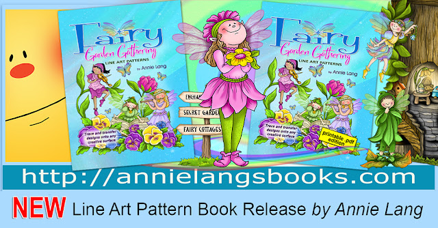 Check out Annie Lang's NEW Fairy Garden Gathering Line Art Coloring Pattern book!