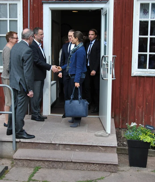 Crown Princess Victoria of Sweden, Crown Prince Daniel of Sweden and and their daughter Princess Estelle of Sweden visited a school in Smedby outside Kalmar 