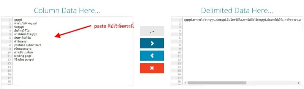 โปรแกรมแปลงคีย์เวิร์ด