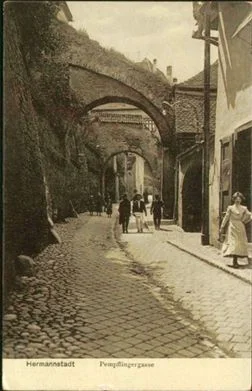 Sibiu - Pasajul Scărilor în inagine de la începutul secolului al XX-lea